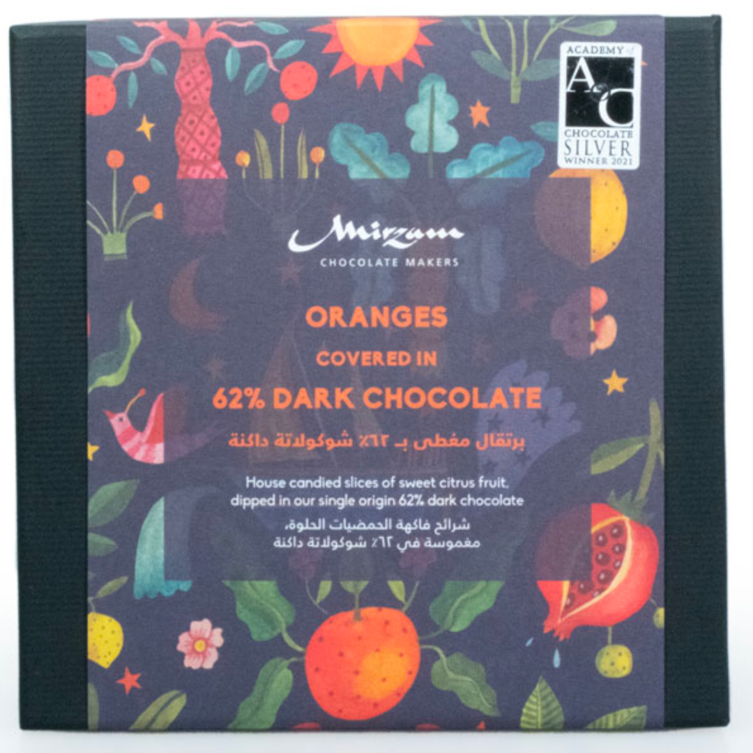 Mirzam Secret Spice Garden 62% Dark Chocolate Coated Oranges